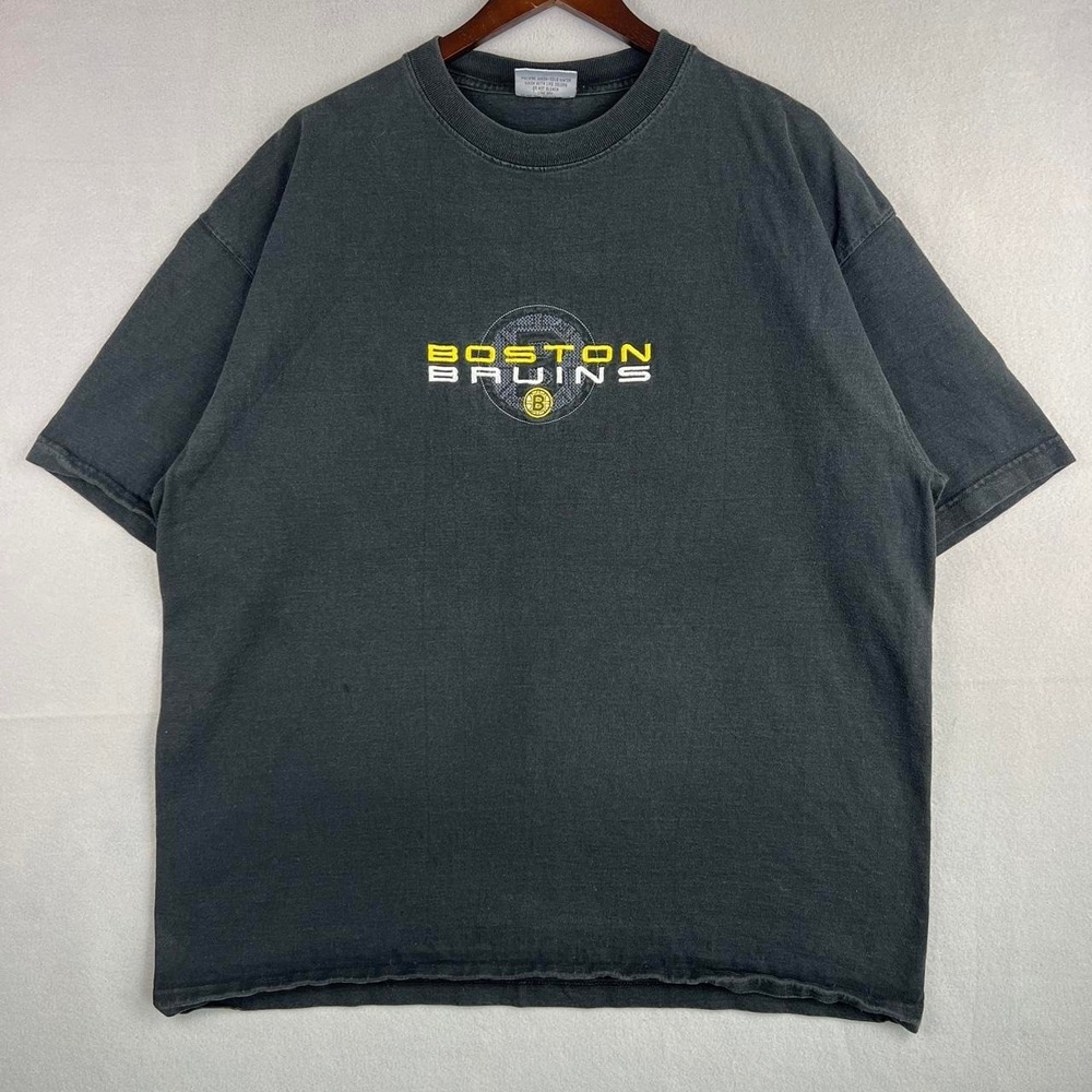2000s Boston Bruins NHL Hockey Majestic Embroidered Black Tee Shirt  XL